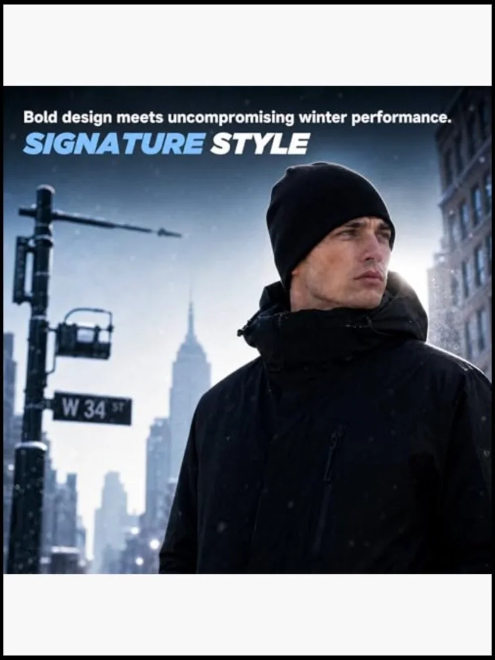 Recycled Polyester Beanie Hat Warm Thick Knit Winter Skull Cap - Picture 6 of 7